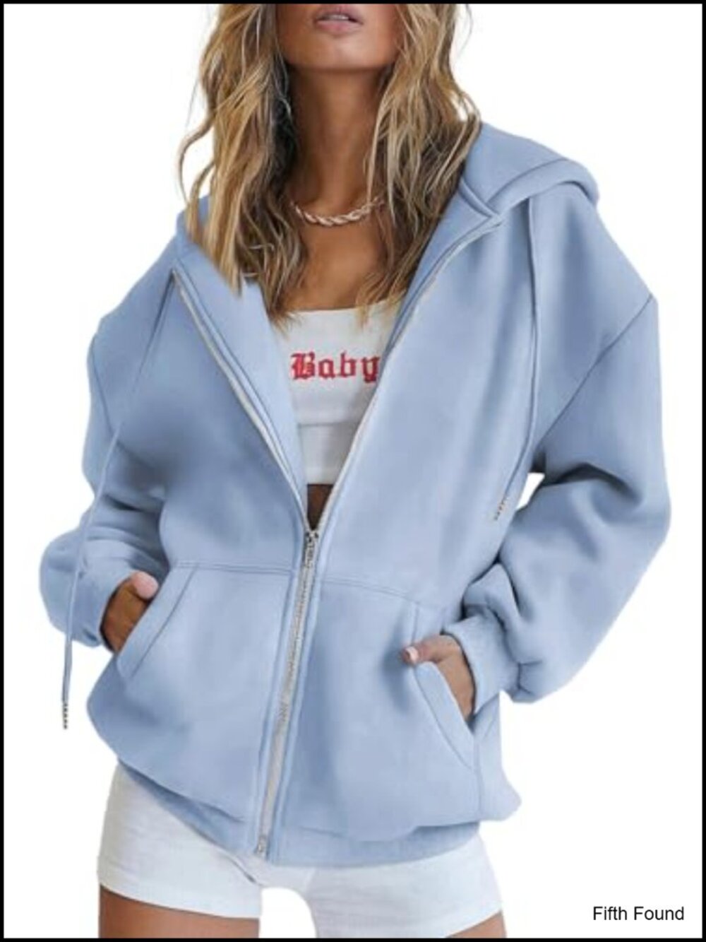 Womens Fleece Lined Zip Up Hoodie Full Zipper Y2K Track Jacket Loose Fit